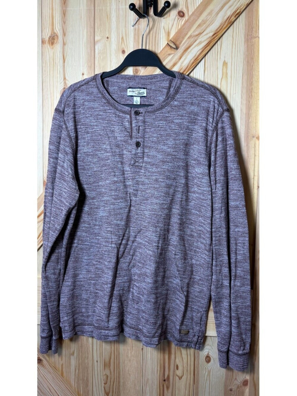 Heritage Collection by Bass Men's Long Sleeve Cotton Henley Shirt Size L